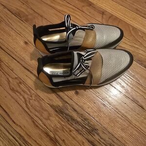 Steve Madden Women's Black, Gold, and Silver Sneakers